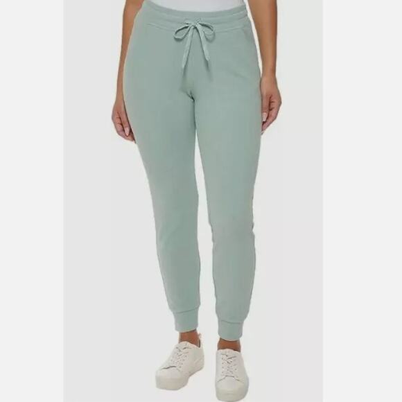 MARC NEW YORK by ANDREW MARC Ribbed Midweight Jogger Pants Mid Rise Green Size M - Picture 1 of 13